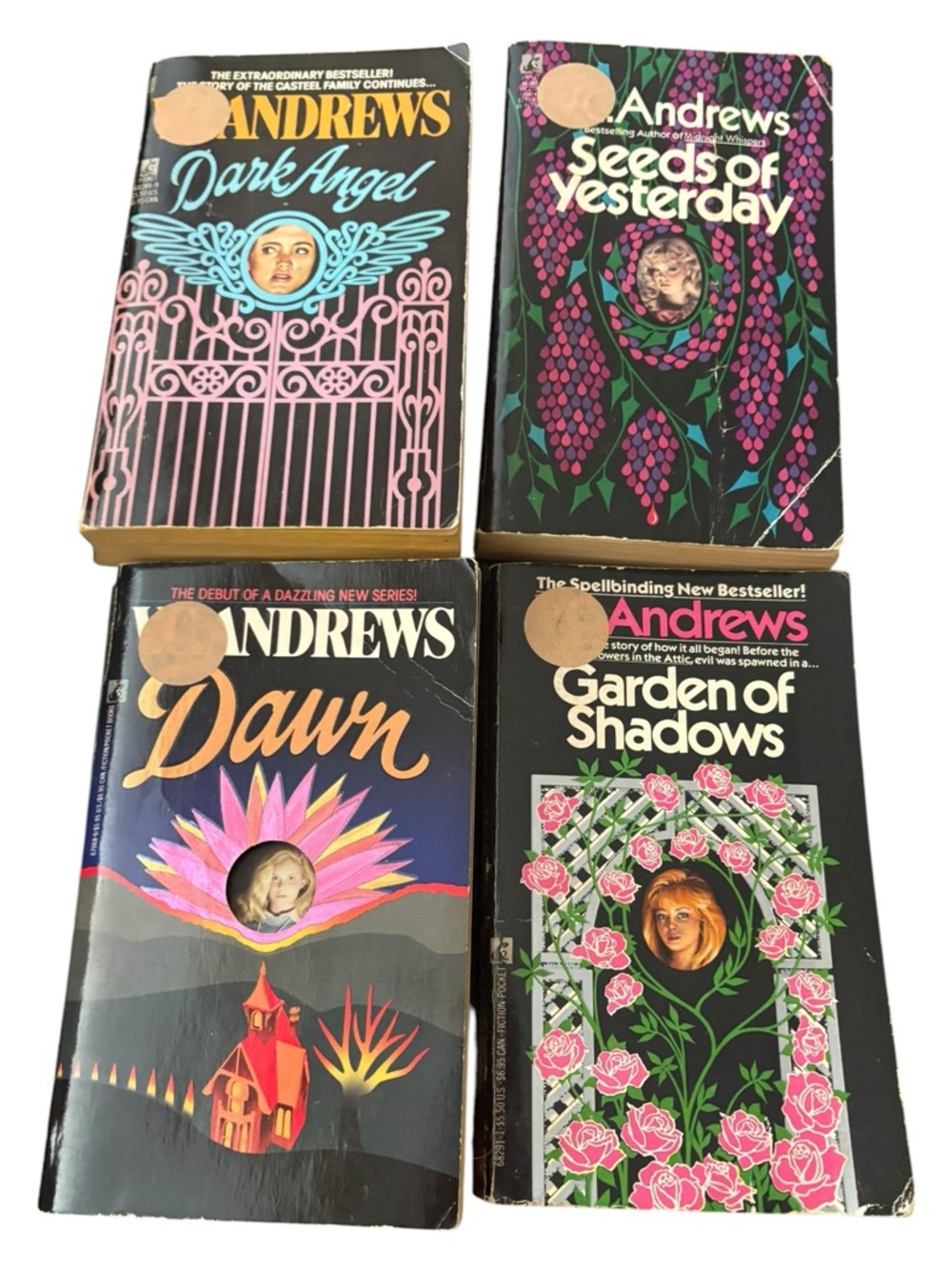 Lot of 4 VC Andrews Books Dark Angel Seeds of yesterday Dawn Garden of shadows